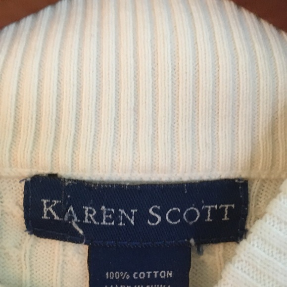 Long sleeve cream mock turtleneck sweater - Picture 2 of 3